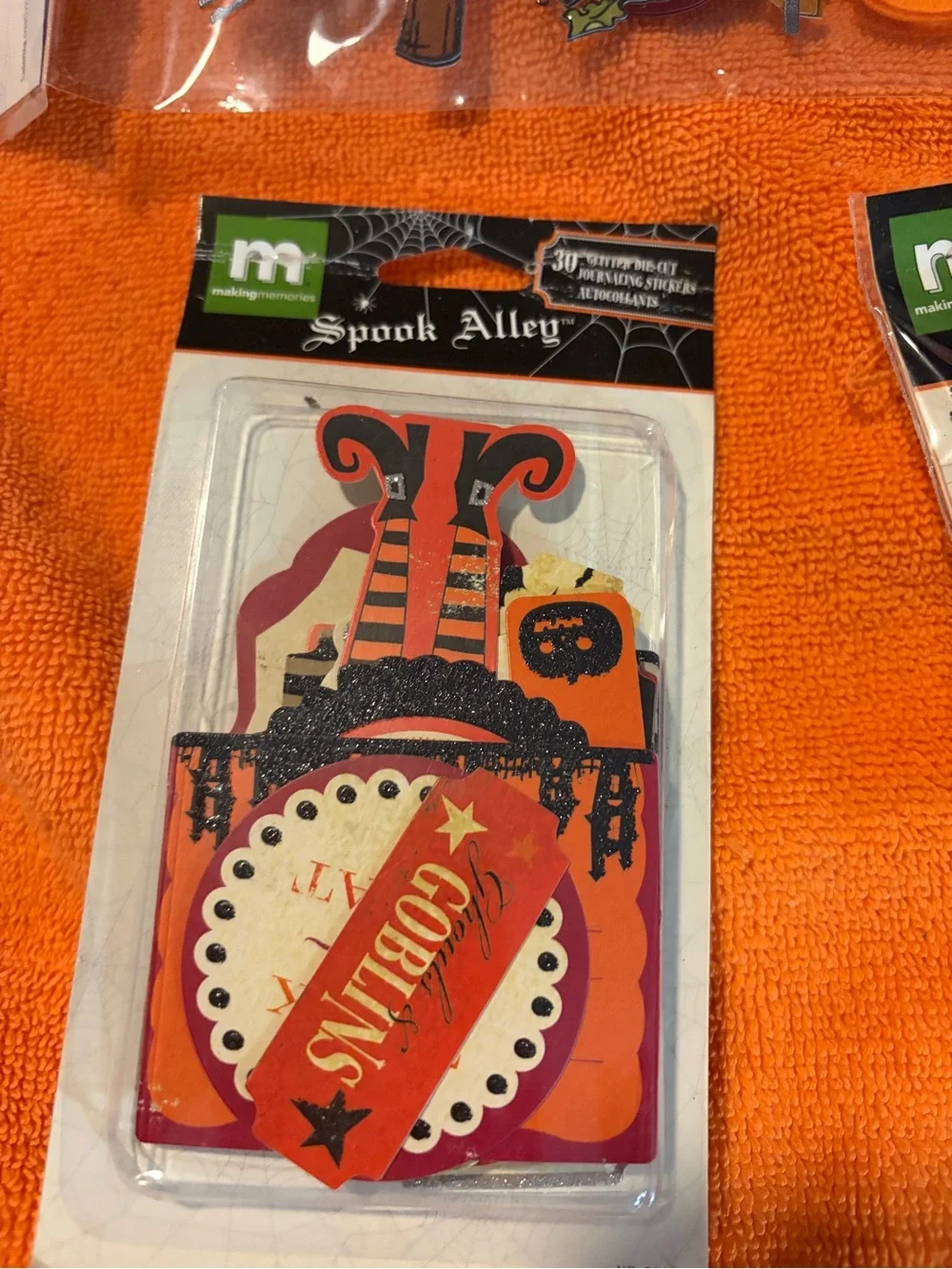 Halloween lot of 13 sealed NEW pkg’sassorted Party Craft Embellishments - Orange